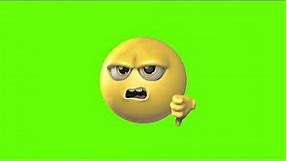 3D Disappointed Thumbs Down Face Emoji Loop Green Screen Animation | Royalty-Free