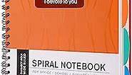 Yoment Spiral Notebook 8.5'' x 11'' Wide Ruled 5 Subject Notebooks with Dividers Tabs for Work Wide Ruled 240 Pages Lined Journal Multi Subject Notebook for Note Taking, Back to School, Gifts, Orange