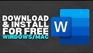 How To Download & Install Microsoft Word For Free (NO CRACK) (Windows/Mac) | 2023 Easy