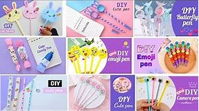 12 Easy cute pen decoration/how to make paper pen /cute pen decoration /DIY Paper pen idea
