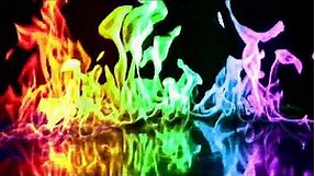 Rainbow Flames On Mirror Surface (4K UHD)🏳‍🌈