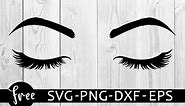 Eyelashes svg free, eyebrows svg, lashes svg, instant download, silhouette cameo, shirt design, makeup svg, free vector files, png 0399