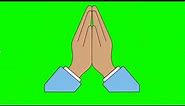 The Praying Hands Emoji 🙏 Green Screen | Green Screen | Green BackGround Screen
