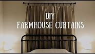 DIY Farmhouse Curtains aka No Sew Drop Cloth Curtains