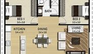 100 SQM FLOORPLAN I SMALL HOUSE DESIGN AMAZING 2 BEDROOM I MODERN DESIGN