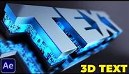 Element 3D Text Tutorial in After Effects | 3D Text Animation in Element 3D