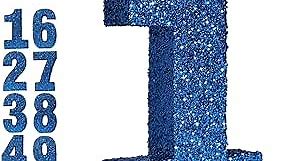 Eploger Blue Glitter Number 1, Birthday Decorations for Men and Boys, Party Centerpieces for Table Decorations,Chrismas Anniversary Decorations Table Toppers(7.8 Inch)