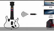 NBCP Guitar Hero Guitar, Wireless PC Guitar Hero Controller for PlayStation 3 PS3 with Dongle for C