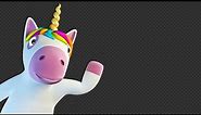 Unicorn animation transparent background, alpha channel