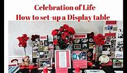 Celebration of Life Ideas / How to set-up a table for Memorial Service / Memory board Ideas