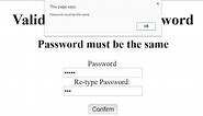 JavaScript Retype Password Validation