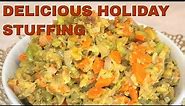 Delicious and Easy Holiday Stuffing with Celery, Carrots, and Onion. Holiday recipe