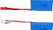 HPY 7.4V 2S LiPo Battery 20C 600mAH JST 2Pin Connector 20C Recharge Lithium Polymer for RC A560 Airplane/RC4GS V3/RC6GS V3/AT10II/AT9S Pro/T8FB RC Radio Remote Controller (2 Pack)