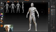 Human anatomy sculpting in Zbrush - from scratch to ready model of 3d man