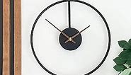 Modern 12 Inch Silent Wall Clock - Black Metal Clock for Living Room, Bathroom, Kitchen, Office, Minimalist Decor