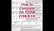 How to Create a NCOER Support Form DA Form 2166-9-1A