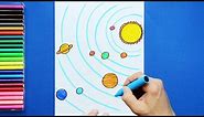 How to draw the Solar System #art #artforall #arttutorial #easydrawing