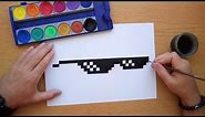 How to draw thug life cool glasses - pixel art (meme drawing)
