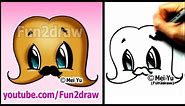 MUSTACHE with a MUSTACHE! - Cute cartoon drawing (Art Lesson) | Fun2draw | How to Draw Funny Things