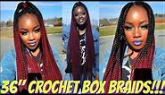 36" LONG CROCHET BOX BRAIDS TUTORIAL!!! | MIXED METHOD!