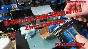 E-Circuit AAA Batteries Super Heavy Duty (Zinc Carbon, Review With Capacity Test, From Dollar Tree)