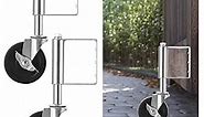 BEAMNOVA 2 Pack 4-Inch Gate Casters Door Wheels Upgraded Stopper Device Spring Loaded 4 Inch Heavy Duty 220lbs Rubber Gate Wheel