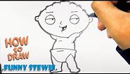 How to Draw Funny Stewie Griffin | Easy Drawing | Family Guy Drawing Characters