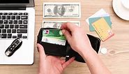 BAIGIO RFID Men Leather Zipper Wallet Zip Around Wallet Bifold Multi Card Holder Purse (Yellow)