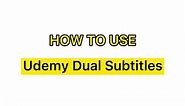 How To Use - Udemy Dual Subtitles - Chrome Extension