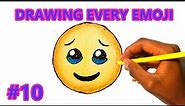 How to draw the face holding back tears emoji (drawing every emoji part 10)