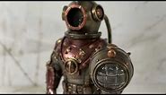 Steampunk Statue: Skeleton Diver With Light