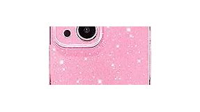Hython Case for iPhone 13 Case Glitter Cute Sparkly Shiny Bling Sparkle Phone Cases 6.1", Thin Slim Fit Soft TPU Bumper Shockproof Rubber Protective Cover for Women Girls Girly, Bright Pink