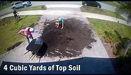 Dumping and Dispersing 4 Cubic Yards of Top Soil