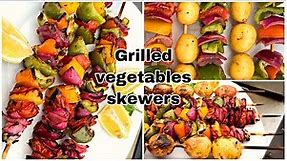 Grilled Vegetables Skewers | Veggie Kabobs Recipe