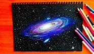 Galaxy Drawing | How To Draw A Galaxy | Black Paper Drawing