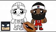 How To Draw James Harden 🏀 Houston Rockets