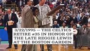 3/22/1995 — the Celtics retire #35 in honor the late Reggie Lewis in a ceremony at the Boston Garden. | Ryan Mulherin