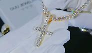 Bundle White Gold Diamond Cross + 4mm Diamond Tennis Chain | Guu Jewelry | Hip Hop jewelry
