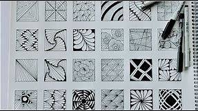 24 zentangle patterns || 24 Doodle Patterns, Zentangle Patterns, Mandala Patterns