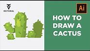 How to draw Cactus character in Adobe Illustrator