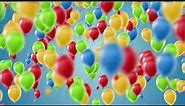60:00 Minutes / Balloons Flying on Blue Background Motion Graphics 4K (Free)
