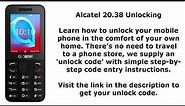 Unlock Alcatel 20.38 (2038M 2038N 2038X) - Network Key