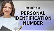 Personal identification number | what is PERSONAL IDENTIFICATION NUMBER meaning