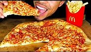 ASMR LITTLE CAESARS PIZZA MUKBANG | EATING MCDONALD'S FRIES | NO TALKING JERRY *BIG BITES*