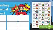 KS1 Superhero-Themed Reading Sticker Reward Charts