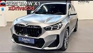 All NEW 2023 BMW X1 xDrive23d in Frozen Pure Grey Metallic - FIRST LOOK interior, exterior