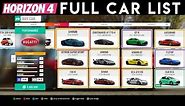 Forza Horizon 4 - All Cars + DLC | List