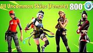 All Uncommon Skins in Fortnite (Female) | All 800 v bucks skin