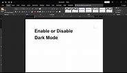 How to enable or disable MS word dark mode