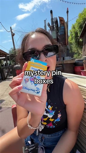 Opening mystery pins on a ride might just be my new fav thing✨🚜🫧 #disneyland #disneyparks #mysterypins #disneypins #disney